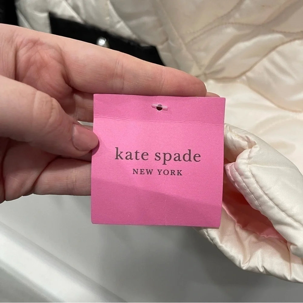 Kate Spade Horizontal Onion Quilted Crew Neck Long Sleeve Puffer Jacket Large